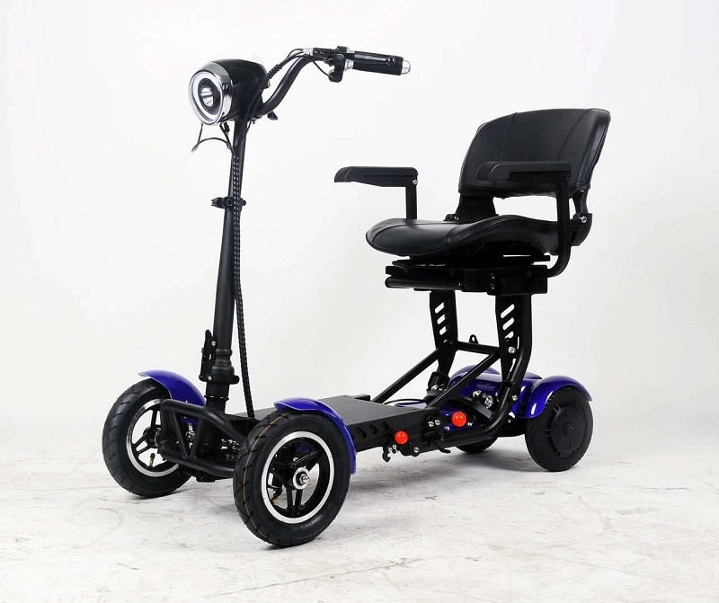 Venta al por mayor, mejora el transformador de viaje perfecto, scooter de movilidad plegable de 4 ruedas, nuevo mini scooter eléctrico plegable portátil para adultos