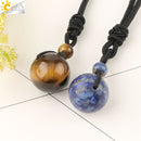 CSJA Natursteine ​​Halsketten &amp; Anhänger Lucky Obsidian Lapis Tigerauge geflochtene Seilkette Frau Männer Vintage-Schmuck Geschenke S463