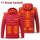 Männer 9 Bereiche Beheizte Jacke USB Winter Outdoor Elektrische Heizjacken Warm Sprots Thermomantel Kleidung Beheizbare Baumwolljacke
