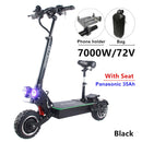 FLJ 72V 7000W Elektroroller mit zwei Motoren Motoren Acryl-LED-Pedal Top Speed ​​E Bike Scooter electrico