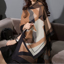 VISROVER Luxusmarke Frau Winterschal Mode weibliche Schals Kaschmir Handfeeling Winter Wraps Blumenwebart Winter Hijab Schal