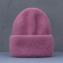 Sombrero de invierno de gran venta, sombreros de invierno de piel de conejo Real para mujer, gorros cálidos a la moda para mujer, gorro para la cabeza con cubierta sólida para adultos