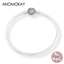 Anomokay nuevo 100% Plata de Ley 925 lindo pequeño León brazaletes pulseras para niños moda regalo de cumpleaños S925 joyería de plata