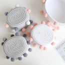 INS Pompom Baumwollseil-Aufbewahrungskörbe, handgefertigt, gewebt, schmutzige Kleidung, Wäschekorb, Kinderspielzeug, Schreibtisch-Sundries-Organizer