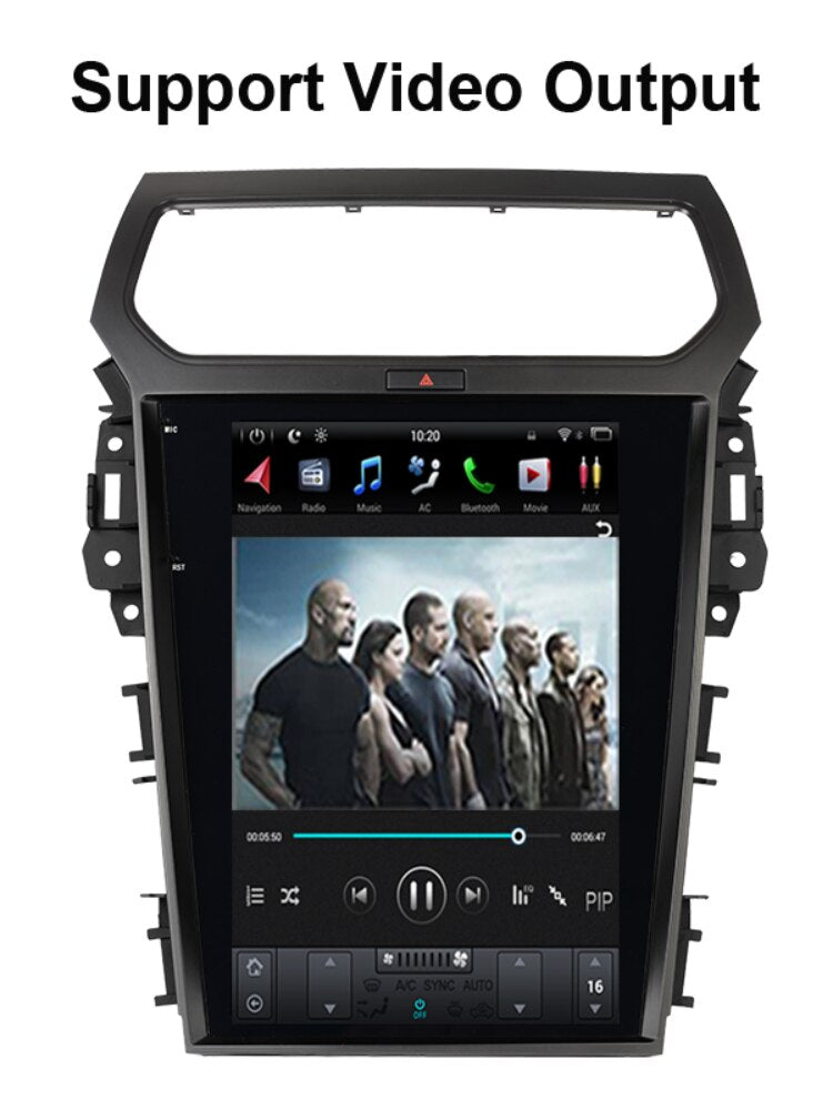 Pantalla Vertical Tesla Android 9,0 4 + 64G PX6 reproductor Multimedia para coche Gps para Ford explorer GPS para coche navegación estéreo autoradio DSP