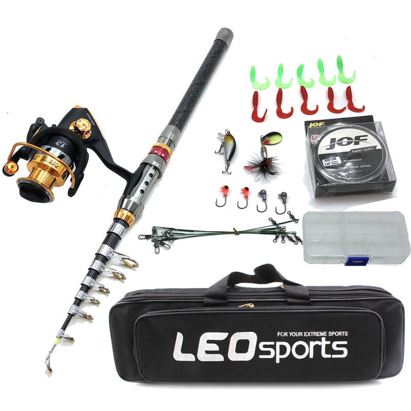 1,8-3,6 m Carbon-Teleskop-Angelruten-Combo-Spinnrolle Angelset Short Travel Stick Karpfen Bass Hecht Feederrute Komplettset