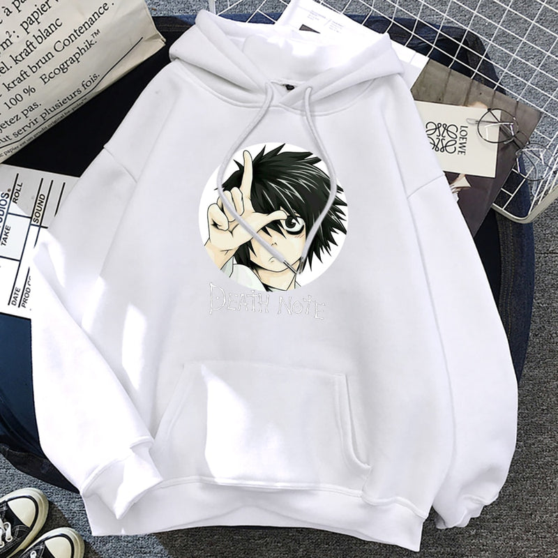 Popular Manga japonesa Death Note L·Lawliet sudaderas con capucha de Anime para hombre, ropa de calle de moda, sudaderas holgadas de gran tamaño, ropa de lana
