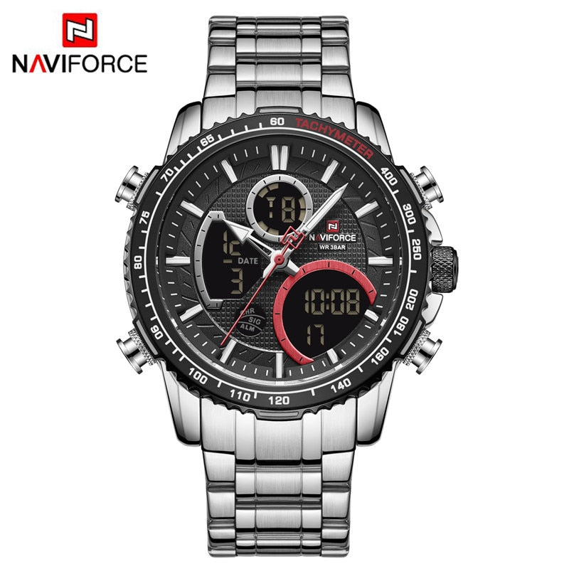 Reloj NAVIFORCE para hombre, relojes deportivos digitales de marca de lujo, reloj de pulsera de cuarzo para hombre, reloj luminoso resistente al agua para hombre, reloj Masculino