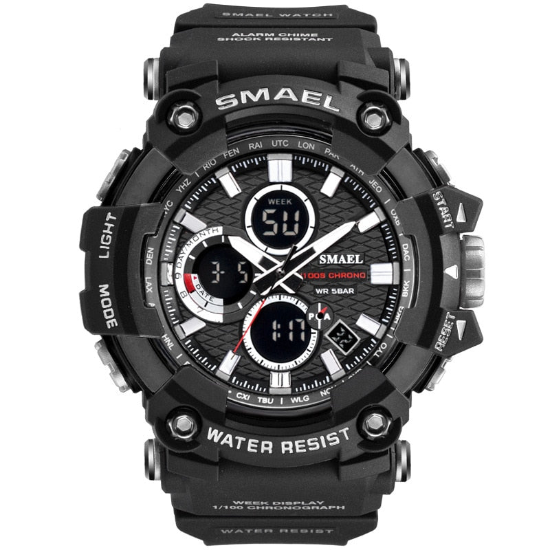 SMAEL 1802 Sport Herrenuhren Top-Marke Luxus Military Quarzuhr Herren Wasserdicht Shock Male Digitaluhr Relogio Masculino