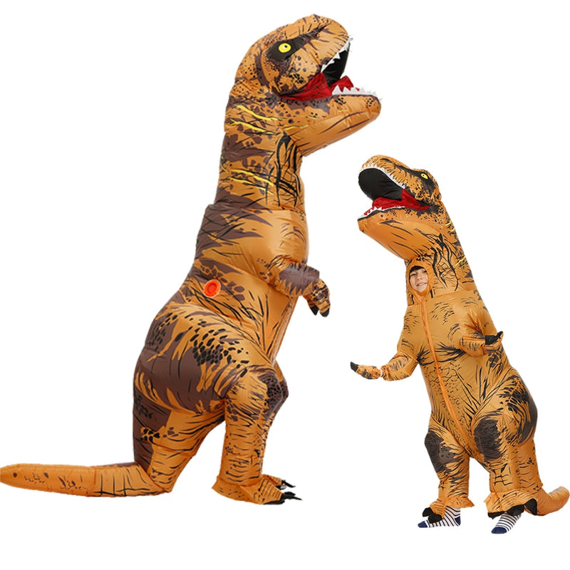 Niños adultos mascota inflable dinosaurio disfraces Dino t-rex Purim Halloween fiesta disfraz para carnaval Cosplay vestido traje