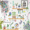 24 estilos Serie de plantas Pegatinas de pared para sala de estar Dormitorio Hojas verdes Calcomanías de pared extraíbles Vinilo DIY Murales ecológicos