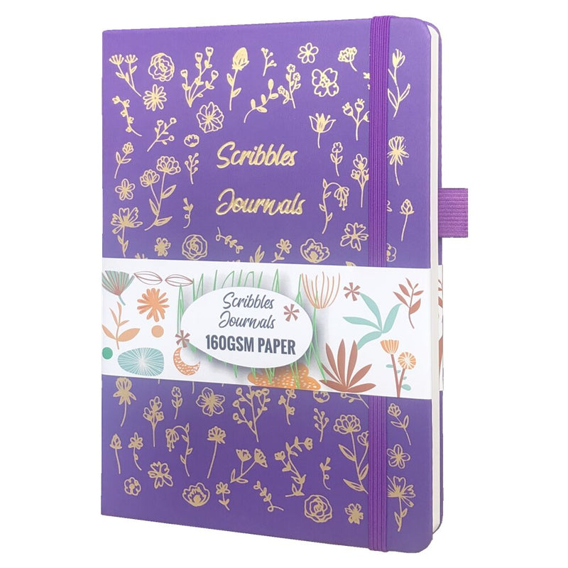 BUKE Dotted Journal Dot Grid Notebook Sketcbook - PU Leather, 160gsm Thick Paper, Inner Pocket, Elastic Closure, Pen Holder