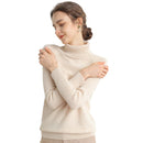Frauen Rollkragenpullover aus Merinowolle und Kaschmir mit langen Ärmeln Herbst-Winter-Pullover Damen Strickpullover Damen Pullover Pullover