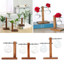 Terrarium Planter Bulb Glass Vase Water Planting Propagation Stations Hydroponics Plants With Wooden Stand Garden Wedding Decor