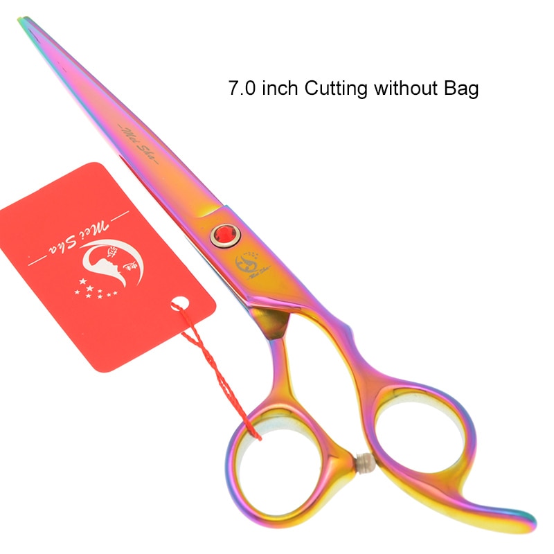 7.0 Inch Big Professional Hairdressing Cutting Scissors 6.5 Inch Thinning Shears Salon Barbers JP440C Blue Hair Tesouras A0132A