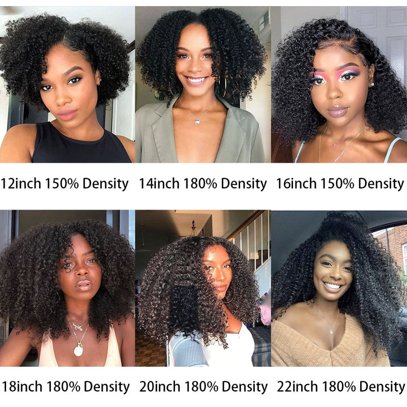 Afro Kinky Curly Lace Front Human Hair Wigs For Women Pre Plucked Brazilian Kinky Curly Lace Closure Wigs 180 Density Remy Hair