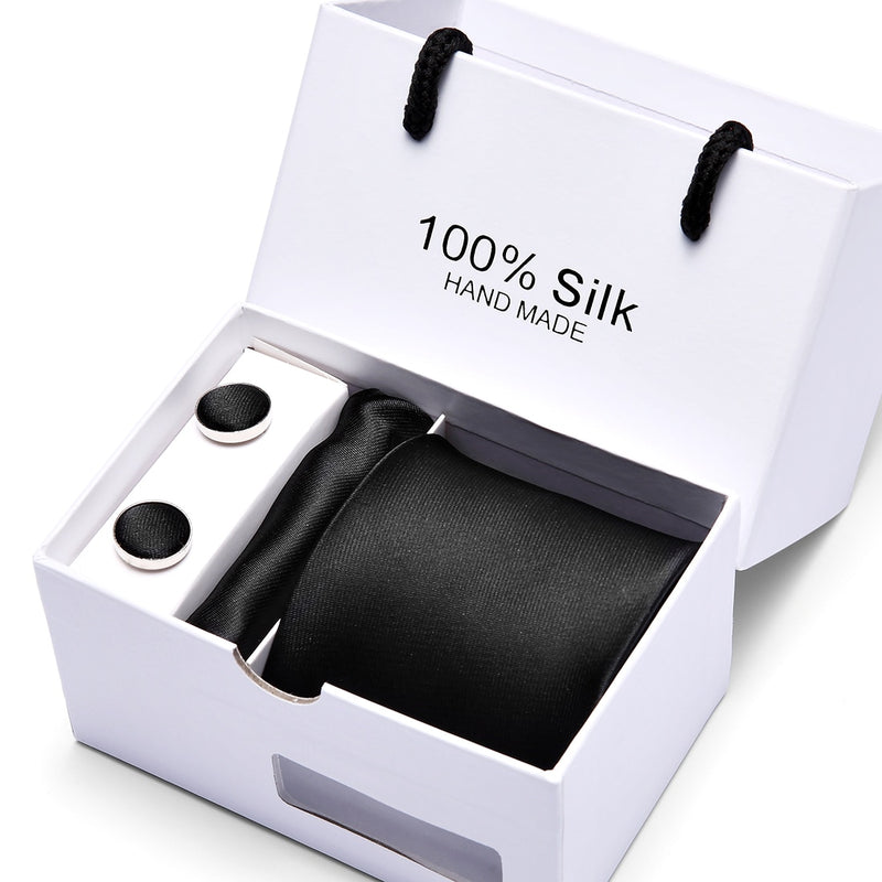 Joy Alice Hochzeit Männer Krawatten Geschenkbox Verpackung Männer Marke Luxus Krawatte Einstecktuch Seidenkrawatte Set Manschettenknöpfe Taschentuch