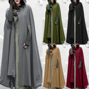 ZANZEA Frauen Herbst Winter Hoodies Langer Umhang Mantel Beiläufiger Kapuzenmantel Outwear Windjacke Streetwear Jacken Weihnachten Poncho