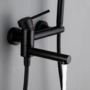Bagnolux Messing Schwarz Wandmontierter heißer und kalter Mischtyp Badewannenauslauf Handbrause Duschsitz Badarmatur