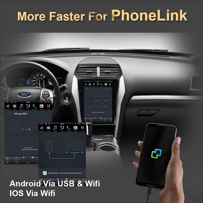 Pantalla Vertical Tesla Android 9,0 4 + 64G PX6 reproductor Multimedia para coche Gps para Ford explorer GPS para coche navegación estéreo autoradio DSP