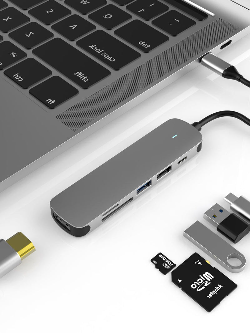 USB C Hub Dockingstation Aluminiumlegierung Typ C auf USB3.0 4K HDMI SD PD TF für Macbook Pro HP DELL Surface Lenovo Samsung