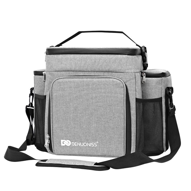 DENUONISS nuevo diseño Fitness almuerzo bolsa adultos hombres/mujeres bolsa aislada portátil hombro Picnic bolsa térmica de frutas para el trabajo