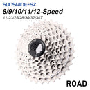 SUNSHINE Road Bike Freewheel 11-25T/28T/32T/34T/36T Bicycle Flywheel 8/9/10/11/12S Speed Cassette Sprocket for Shimano HG K7