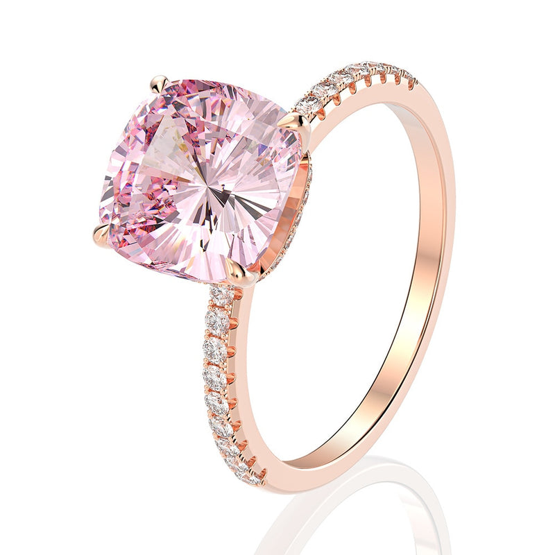 Wong Rain 100% Plata de Ley 925 creada moissanita zafiro piedra preciosa compromiso de boda anillo de oro rosa joyería fina al por mayor