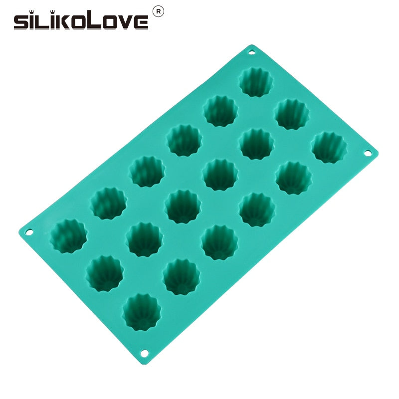 SILIKOLOVE 18 Cavity Silicone Mold for Baking Mini Muffin Cup Cakes Candies DIY Bakeware Tools