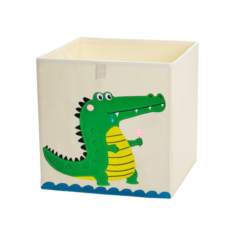 13 inch Foldable Embroidery Animal Cube Storage Box Oxford Fabric Kids Toys Organizers Bins Chest Organizer for Kids Nursery