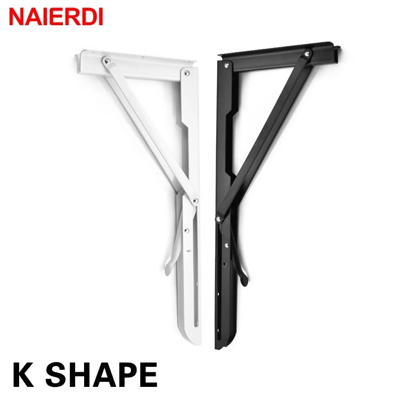NAIERDI, 2 uds., soporte de ángulo plegable, estante triangular de 8-20 pulgadas, soporte pesado, banco ajustable montado en la pared, ferretería para muebles
