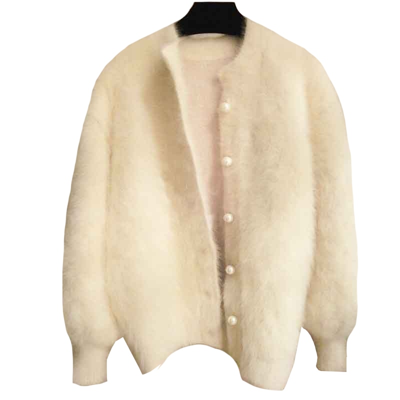 Suéter cálido de Cachemira para otoño e invierno, cárdigan para mujer, chaqueta para mujer, abrigo de terciopelo de agua de imitación, nuevas blusas holgadas elegantes