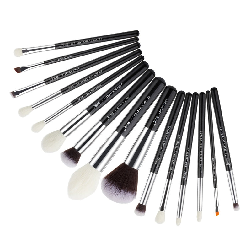 Jessup Beauty Makeup Brushes Kit 15pcs Natürlich-synthetisches Haar Pinceau Maquillage Blending Powder Liner Cosmetics Tool T222