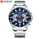 CURREN Fashion Causal Sports Herrenuhren Edelstahlband Chronograph mit leuchtenden Zeigern Armbanduhr Quarzuhr 8363