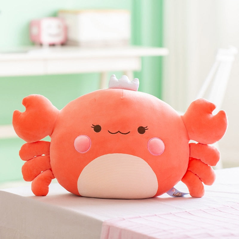 Soft Crab Reading Pillow 55cm Animal Plush Toys Girl Boy Creative Stuffed Animal Cushion Sleeping Dolls for Kids Birthday Gift