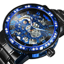 Winner Transparent Diamond Mechanical Watch Skeleton Armbanduhr für Herren Top-Marke Luxusuhren Unisex-Größe Uhr reloj hombre