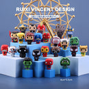 24 unids/set 4cm pequeño superhéroe Iron Spider PVC lindo pequeño héroe figuras de juguete de acción muñecas cumpleaños regalo de Navidad Avenger