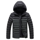 CHAIFENKO Winter Warme Freizeitjacke Parkas Herren Herbst Mode Streetwear Herren Parkas Winddicht Dick Mit Kapuze Dünner Fester Mantel Herren