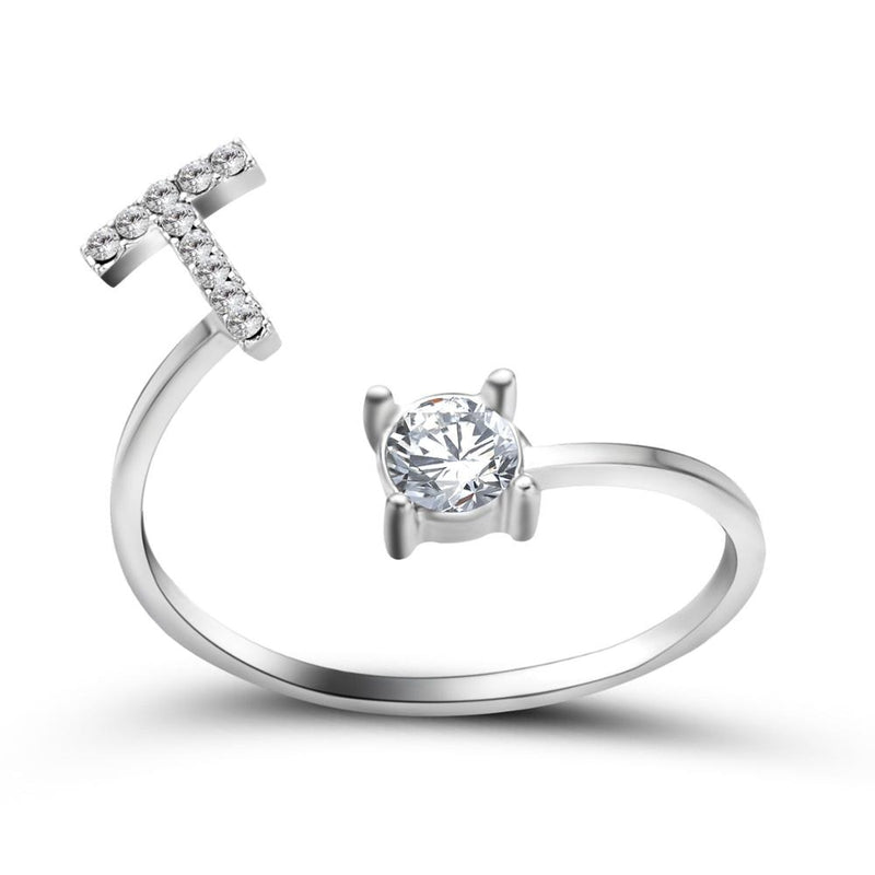 HALLO MANN Neues Design Mode Pavé CZ Einstellbarer 26 Anfangsbuchstabe Ring Für Frauen Einfache Elegante Schmuck Freundschaft Geschenk Großhandel