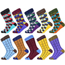 Heißer Verkauf Männer Socken 2020 Neue Bunte Geschenke für Männer Baumwolle Herren Socken Geometrische Gitter Klassische Glückliche Business Casual Socken Männer