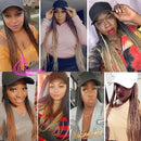 Box Braids Baseball Cap Perücke 24 Zoll lang Synthetische Braid Perücken Hut mit geflochtenen Haarverlängerungen für schwarze Frauen, einstellbare Größe