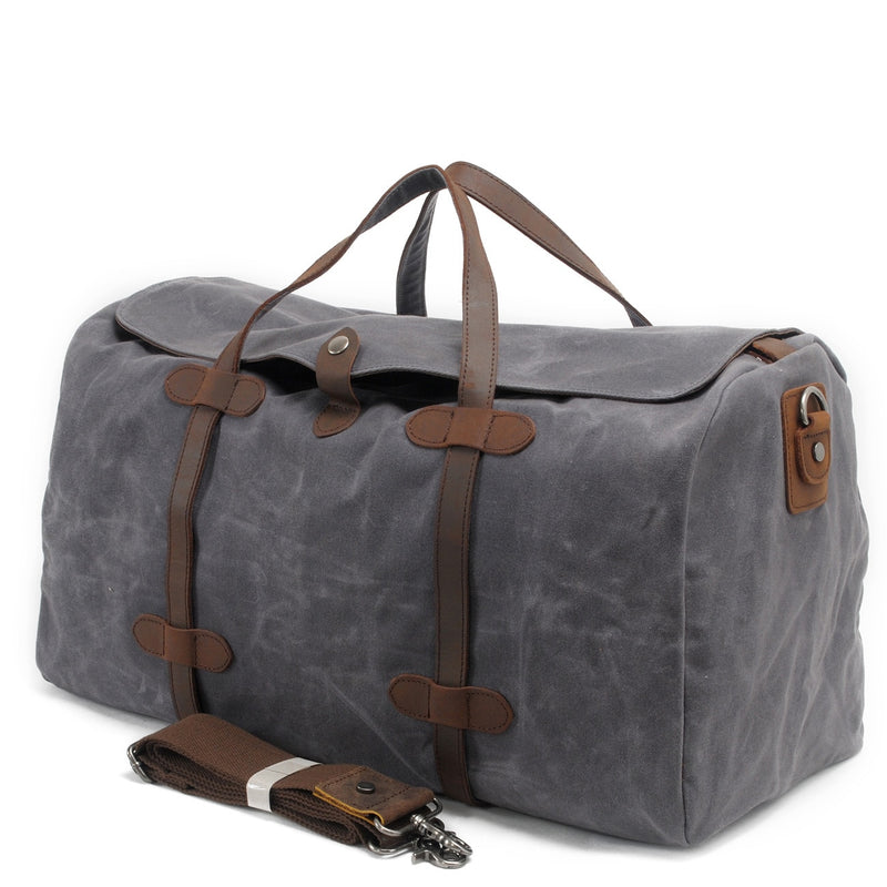 Muchuan Vintage reine Baumwolle Canvas Leder Reise Seesäcke große Kapazität Wochenendtasche Reisetasche Herren Handgepäck groß