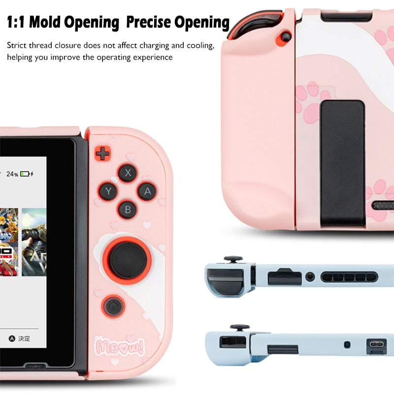 GeekShare Nintendo Switch Lite Case Kawaii Seal Cat Joy-Con Controller Soft TPU Full Cover Shell For NS Game Console Accessories