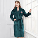 Winter Warm Paar Flanell Robe Nachtwäsche Lose Lässige Kimono Bademantel Kleid Dickes Korallenvlies Damen Nachtwäsche Nachthemd 3XL
