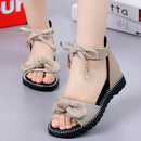 Neue 2022 Sommer Mädchen Sandalen Mode Bowknot Reißverschluss Prinzessin Mädchen Schuhe Kinder Kinder Baby Party Flache Sandalen Schuhe A857