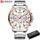 CURREN Sportuhren Herren Luxusmarke Quarzuhr Edelstahl Chronograph Big Dial Armbanduhr mit Datum Relogio Masculino