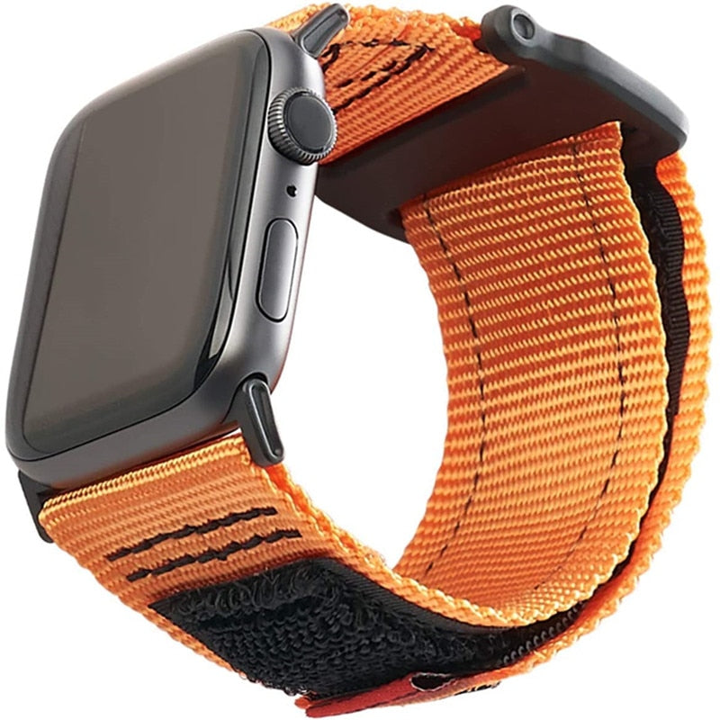 Outdoor Nylon Strap For Apple Watch Band 41mm 45mm 44mm 40mm 38/42mm Belt Bracelet iWatch Series Bands 7 6 SE 5 4 3 Men's Sports