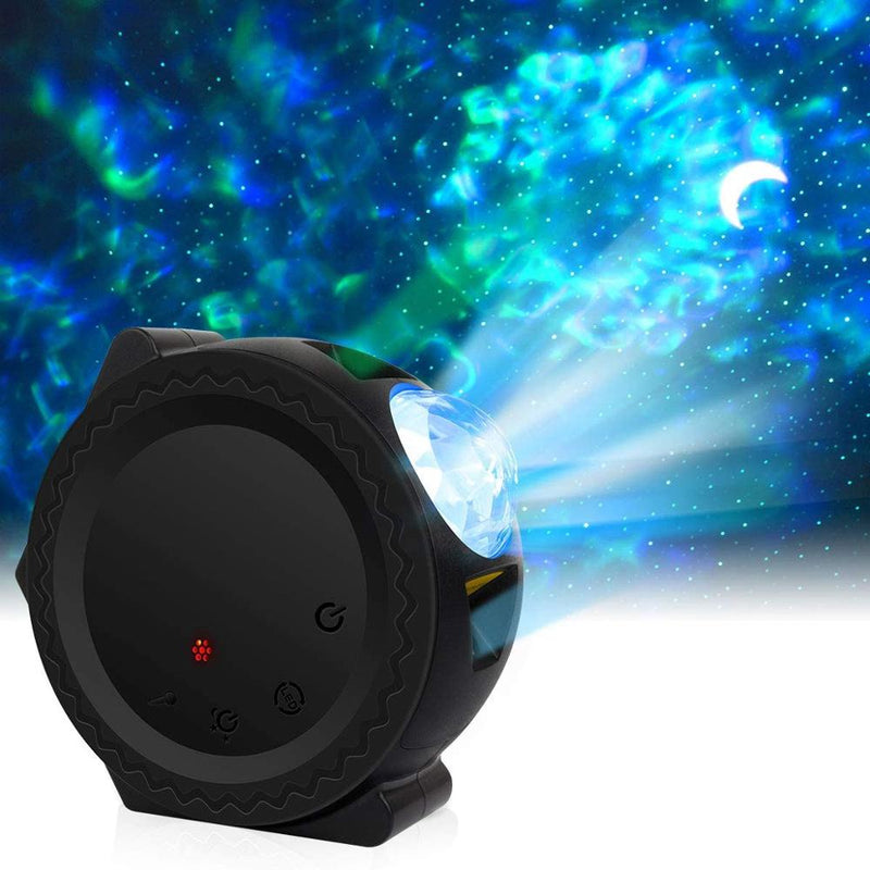 LED 3 en 1 6 colores océano ola cielo estrellado proyector láser estrella luna noche luz galaxia nebulosa lámpara música control de voz para niños