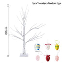 Decoración de Pascua de 60cm, luz LED de árbol de abedul, huevos de Pascua, adorno colgante, árbol, suministros para fiestas de Pascua, decoraciones de Pascua para la mesa del hogar