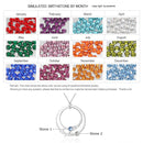 JewelOra Personalisierte Namenskette aus 925er Sterlingsilber mit 2 Geburtssteinen. Benutzerdefinierte Doppelkreis-Paarketten für Verliebte